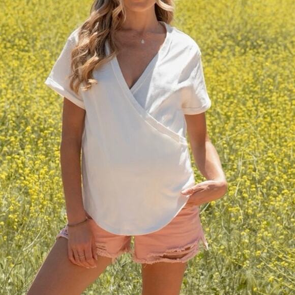 Pink Blush Pants - Pink Blush Pink Super Distressed Maternity Denim Shorts medium